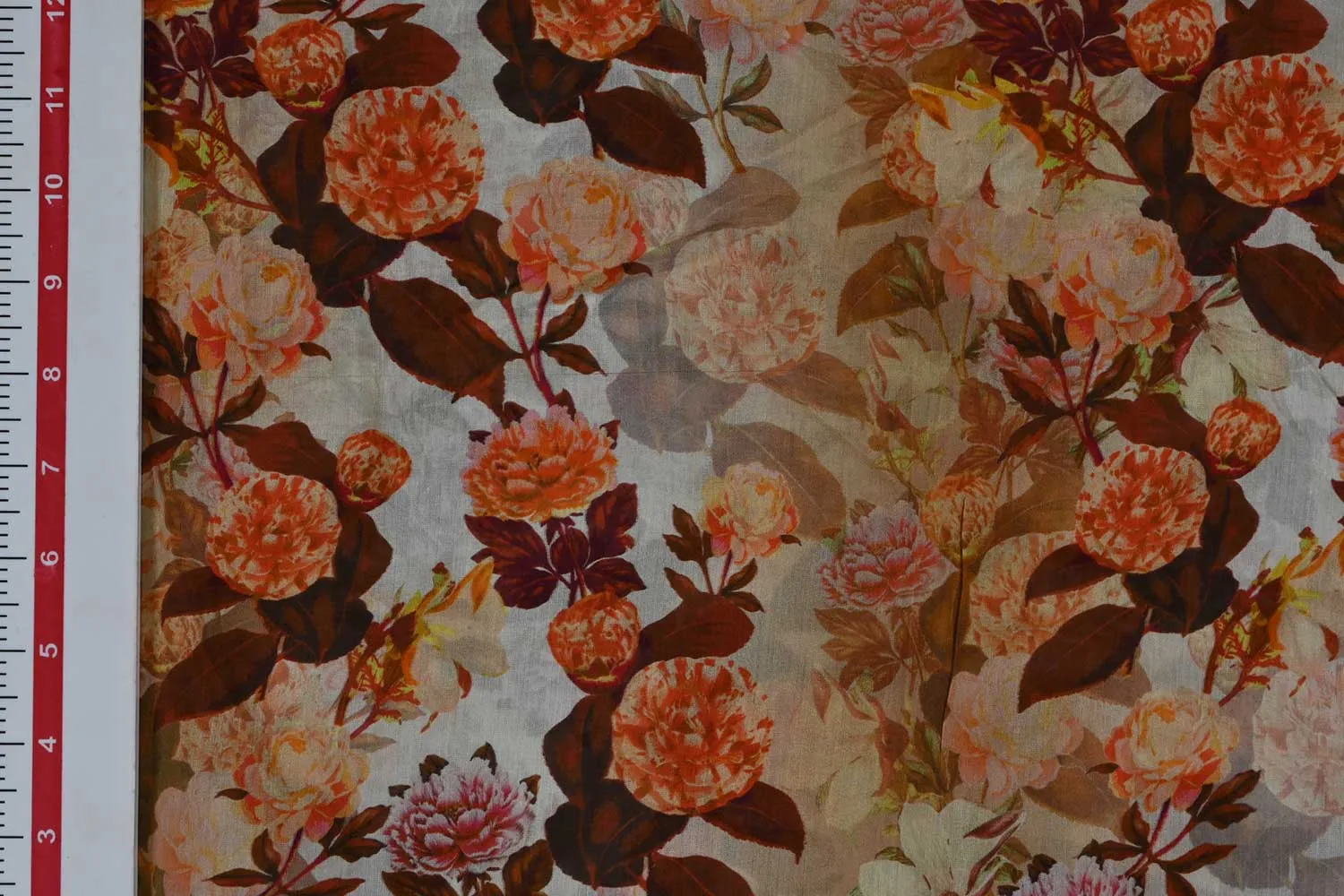 Multicolor Floral Printed Sushi Voile Viscose Fabric