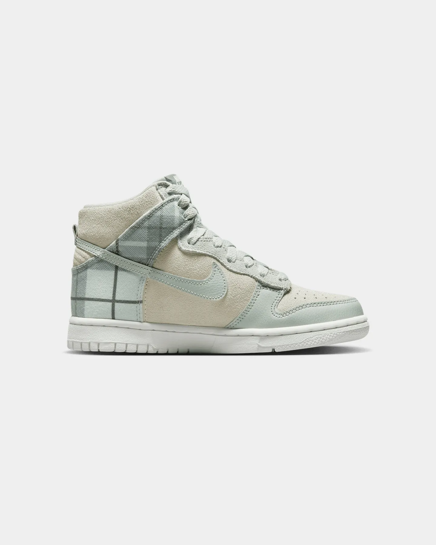 Nike Kids' Dunk High SE (GS) 'Plaid' Summit White/Light Green