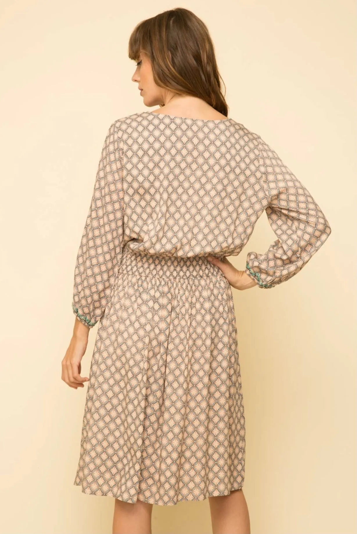 Peaceful Breeze Embroidered Printed Dress