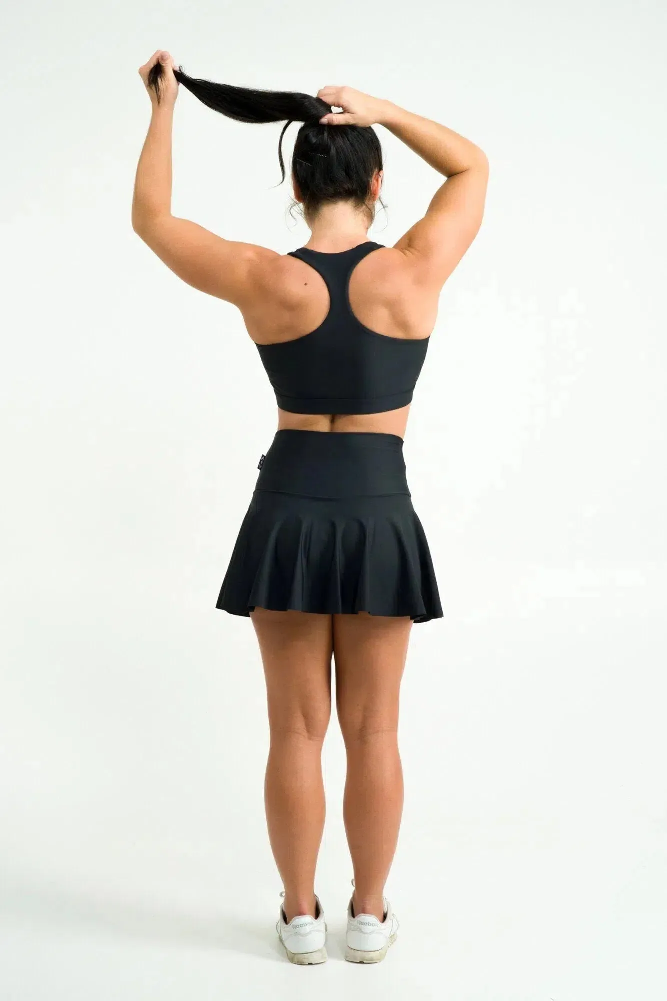 Performance High Waisted Simple Skort - Black