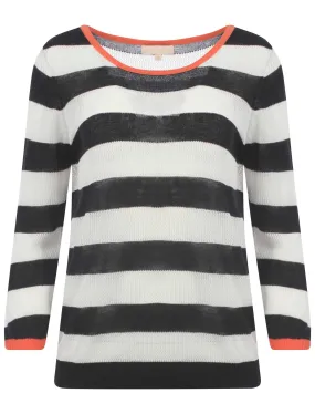 Plum Tree Onassis navy striped jumper