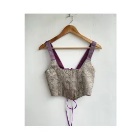 Purple brocade corset