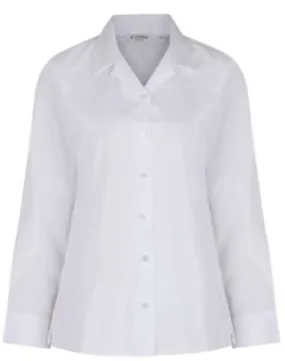Rever Collar White Blouse - Long Sleeve (Twin Pack) CLEARANCE