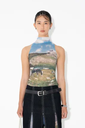 RUCHED TURTLE NECK TANK in Bucolic