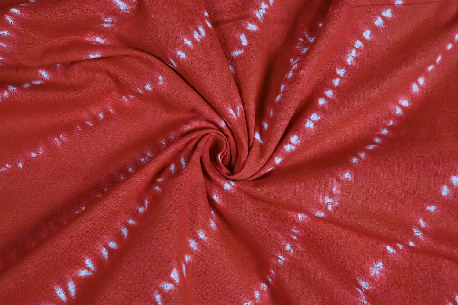 Rust Red & White Stripes Cotton Cambric Fabric