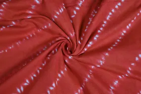 Rust Red & White Stripes Cotton Cambric Fabric