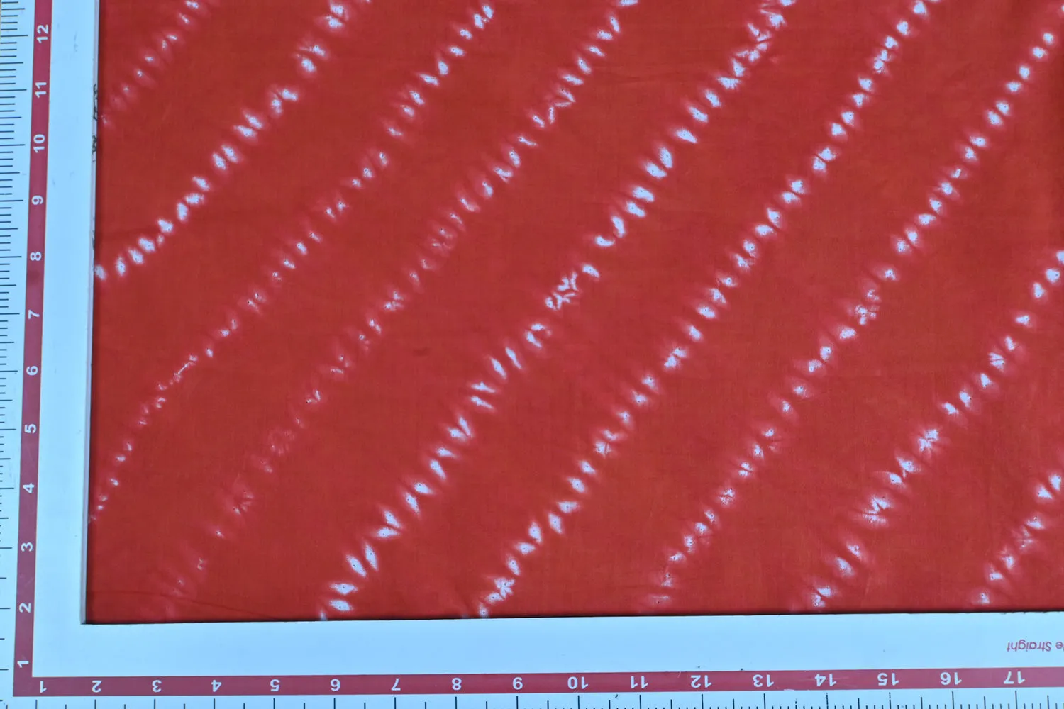 Rust Red & White Stripes Cotton Cambric Fabric