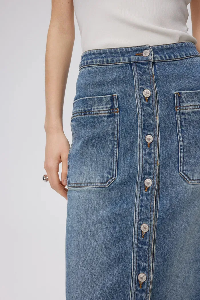Sara High-waisted Pencil Skirt in Cotton Lyocell Denim
