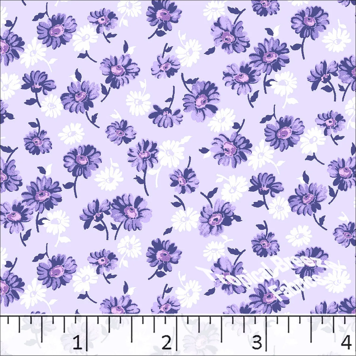 Scattered Daisies Print Poly Cotton Dress Fabric 5926