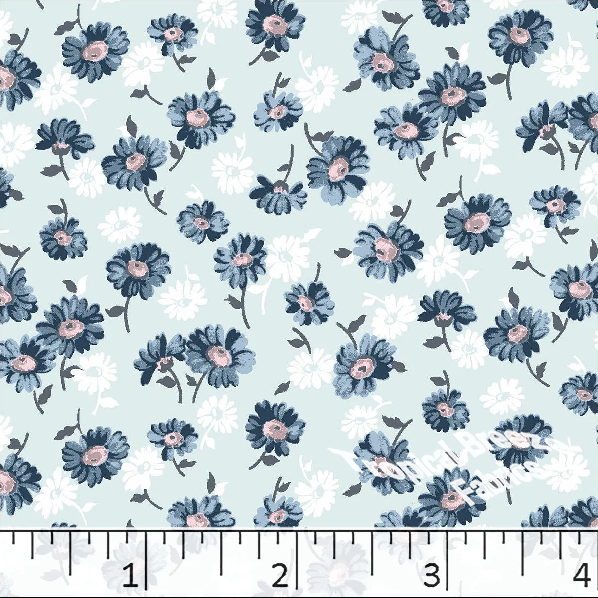 Scattered Daisies Print Poly Cotton Dress Fabric 5926
