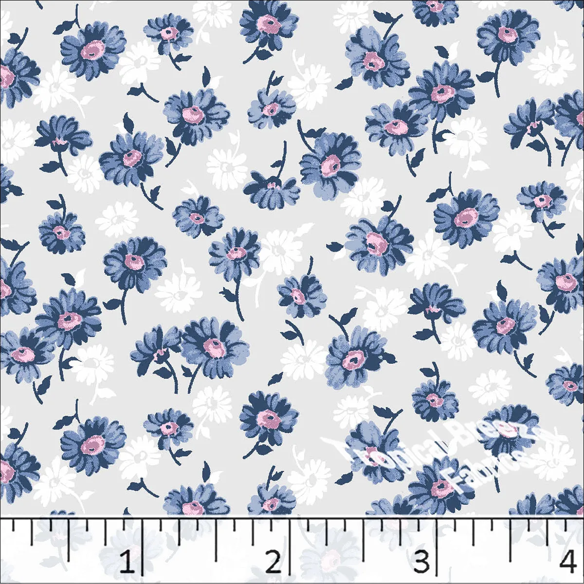 Scattered Daisies Print Poly Cotton Dress Fabric 5926