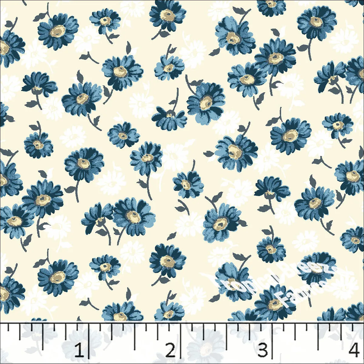 Scattered Daisies Print Poly Cotton Dress Fabric 5926