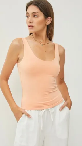 Scoop Neck Dbl Layer Tank Top 3/24
