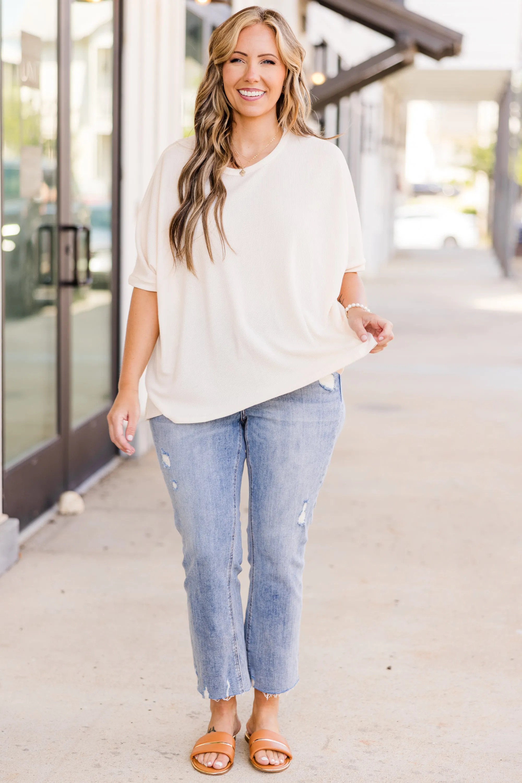 Serene Breeze Top, Cream