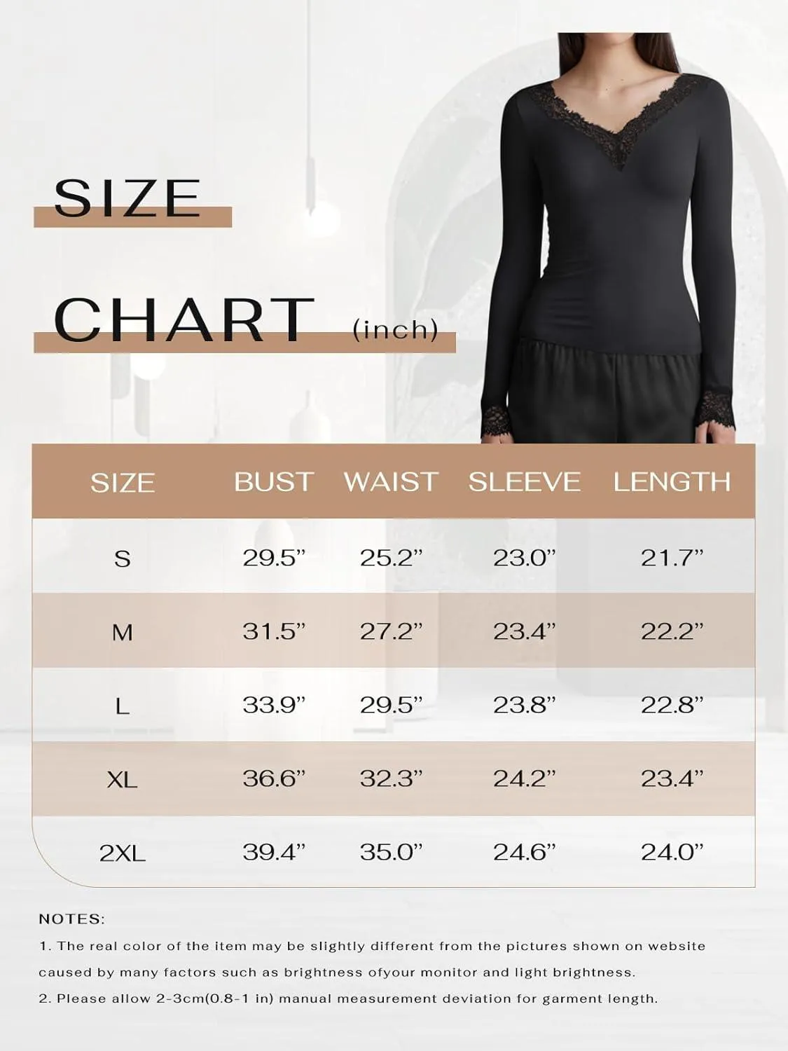 Silken Grace Lace V-Neck Long Sleeve Top