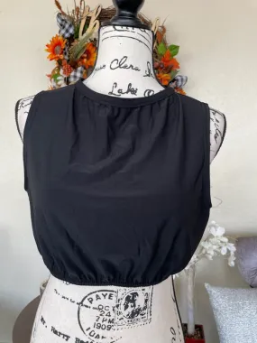 Sleeveless Black Midi ITY Layering Top