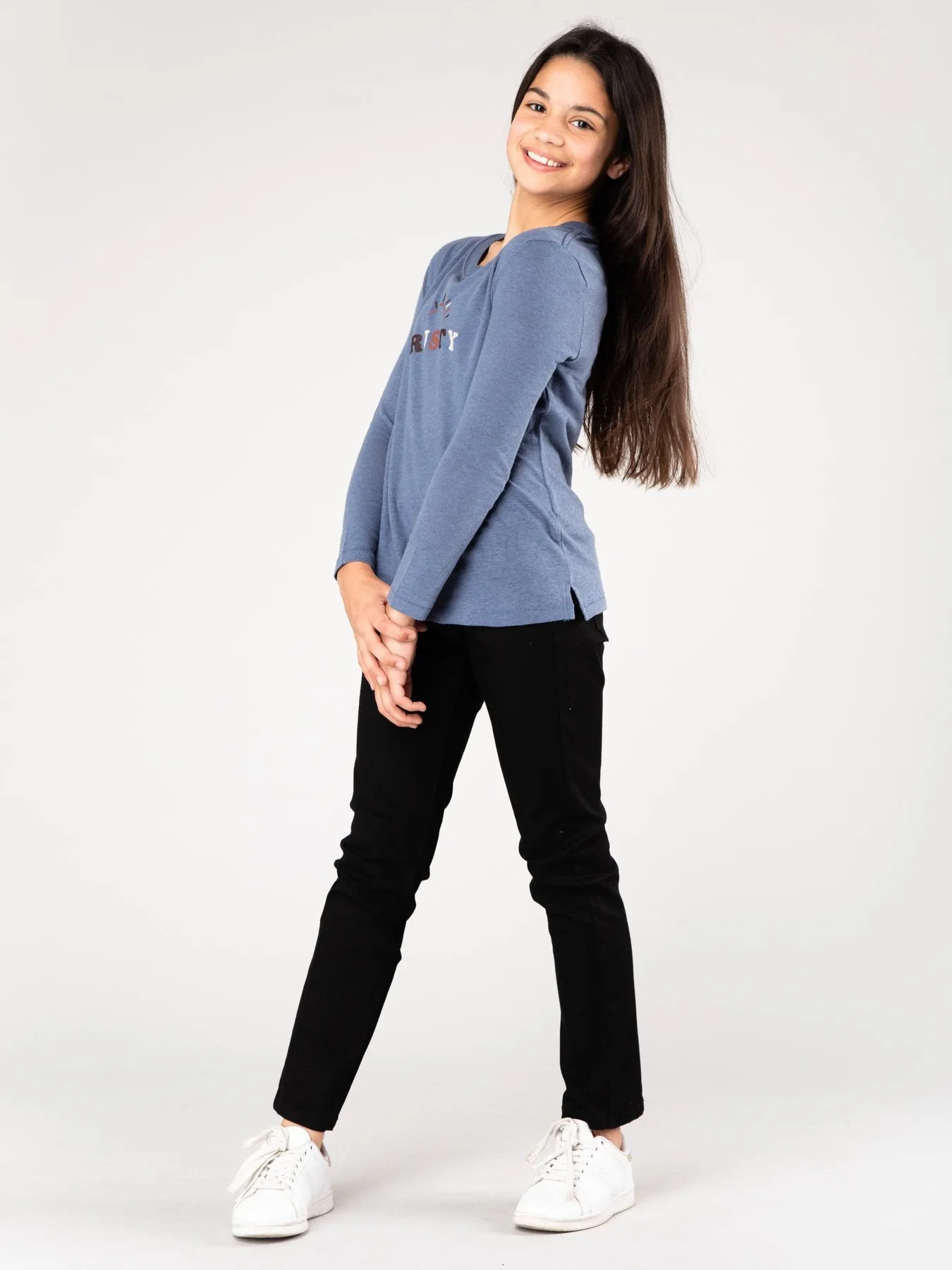 Sunny Long Sleeve Tee Girls - Blue Ashes