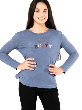 Sunny Long Sleeve Tee Girls - Blue Ashes