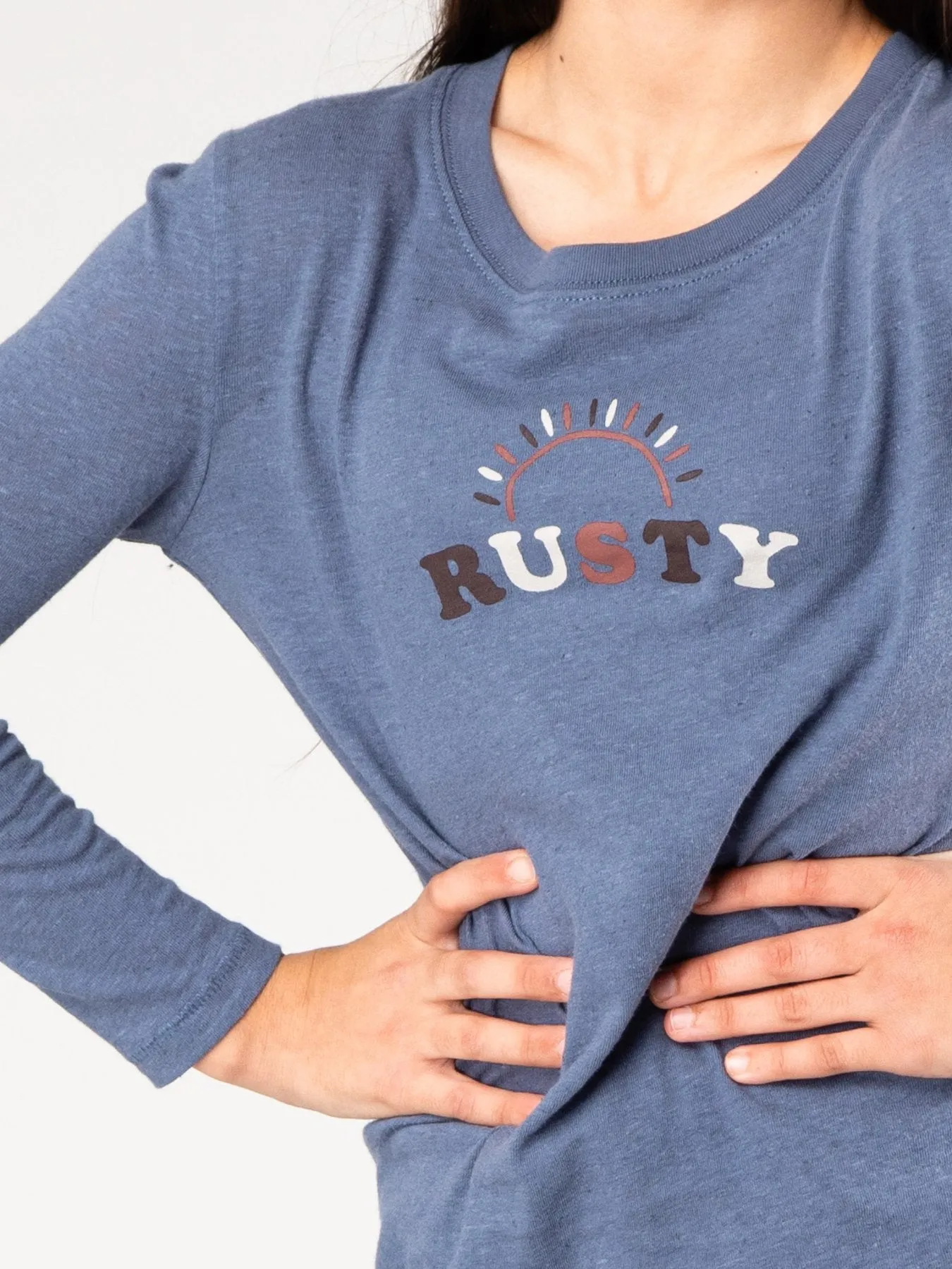 Sunny Long Sleeve Tee Girls - Blue Ashes