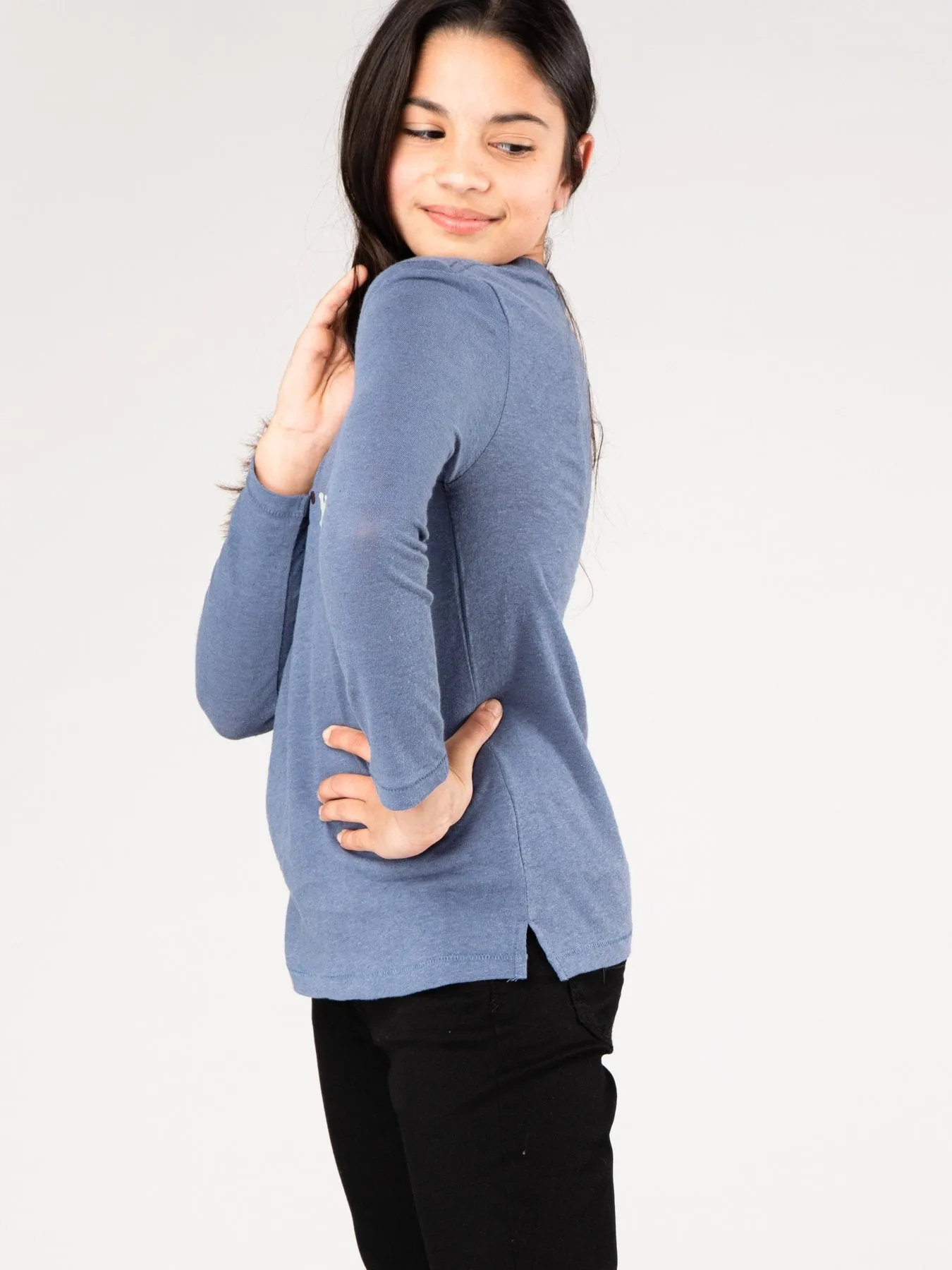 Sunny Long Sleeve Tee Girls - Blue Ashes