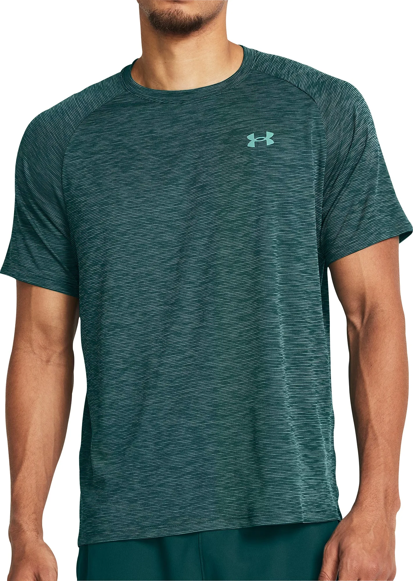 Under Armour Tech Textured Short Sleeve Mens Training Top - Green