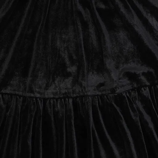 VIBE BLACK VELVET TIERED SKIRT [Final Sale]