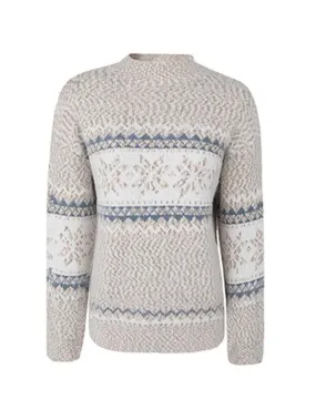 Wenkouban-Spring Casual Outfits Y2K Outfits Snowflake Jacquard Mock Neck Sweater