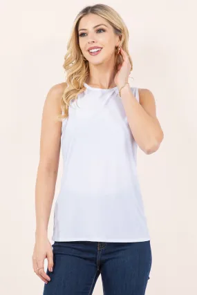 Wide Shoulder Sleeveless Layering Tank- Ivory