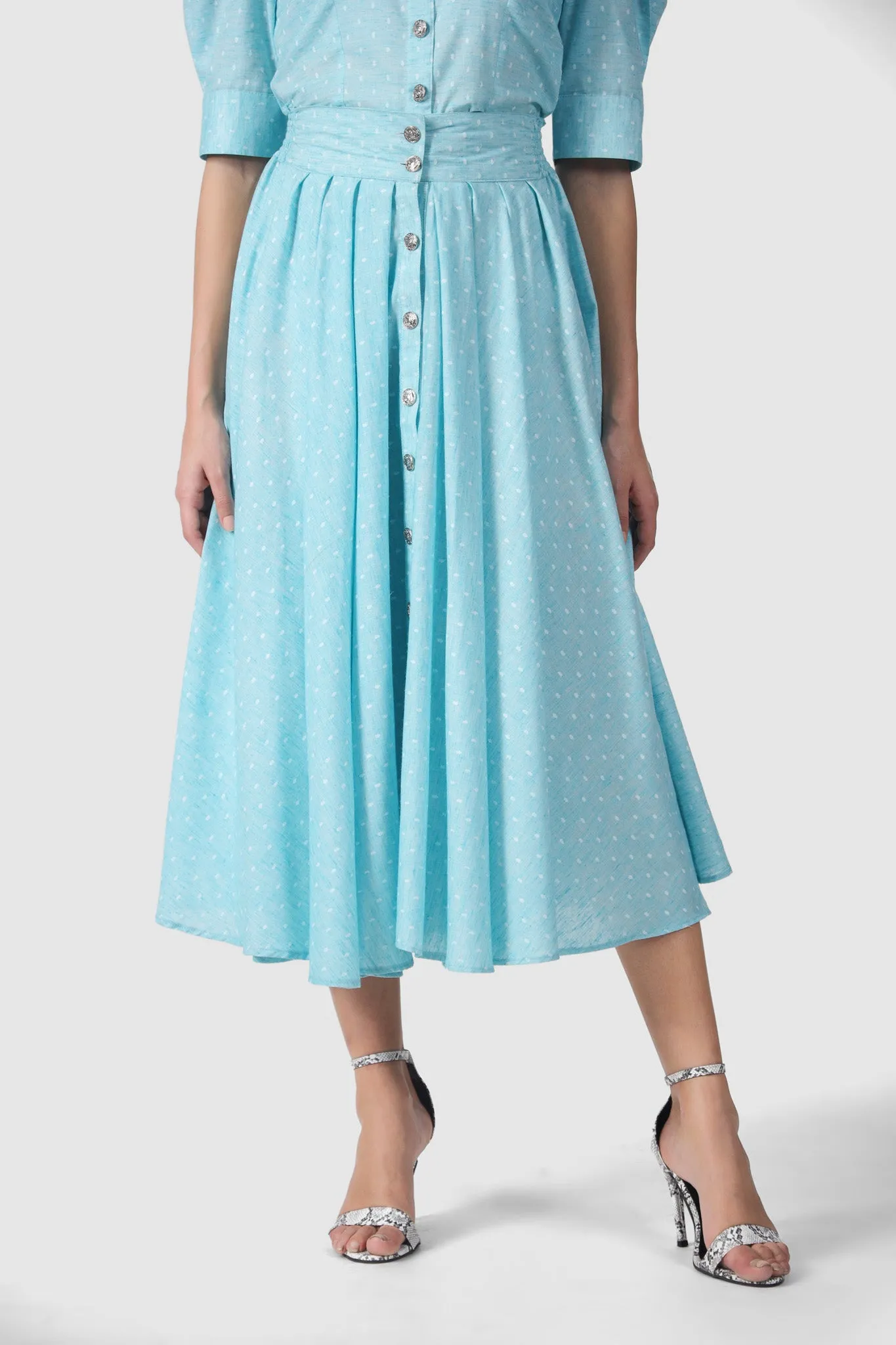 ZARA PLEATED MIDI SKIRT